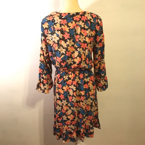 NWT XHILARATION wrap dress ruffles floral print - Picture 5 of 8